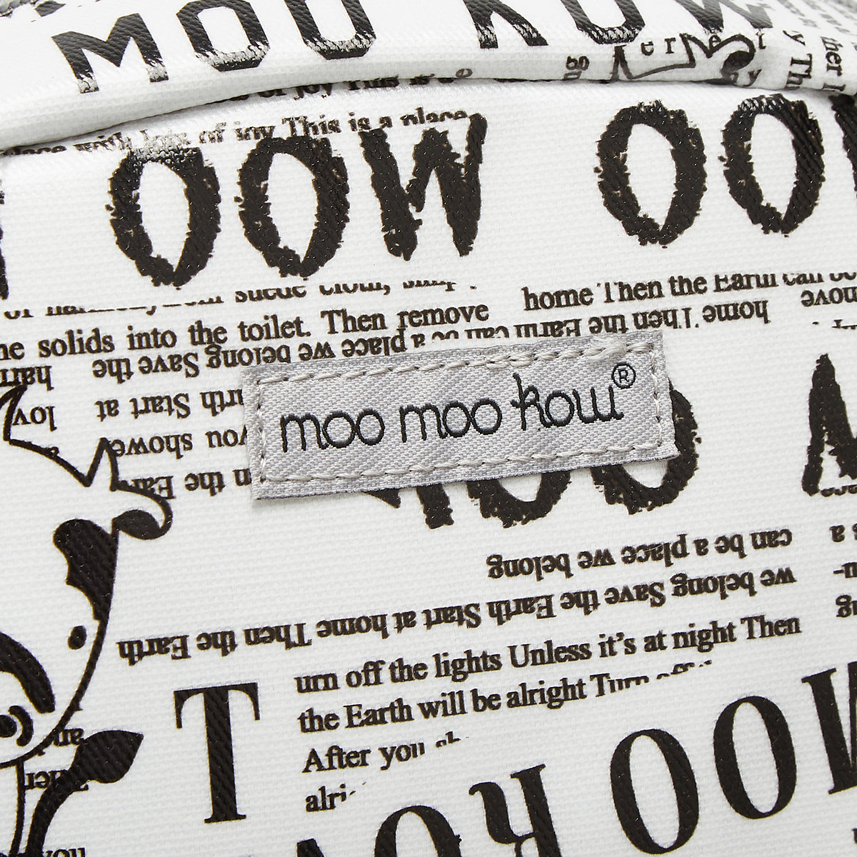 Baa Baa Sheepz Backpack Newspaper White - Medium