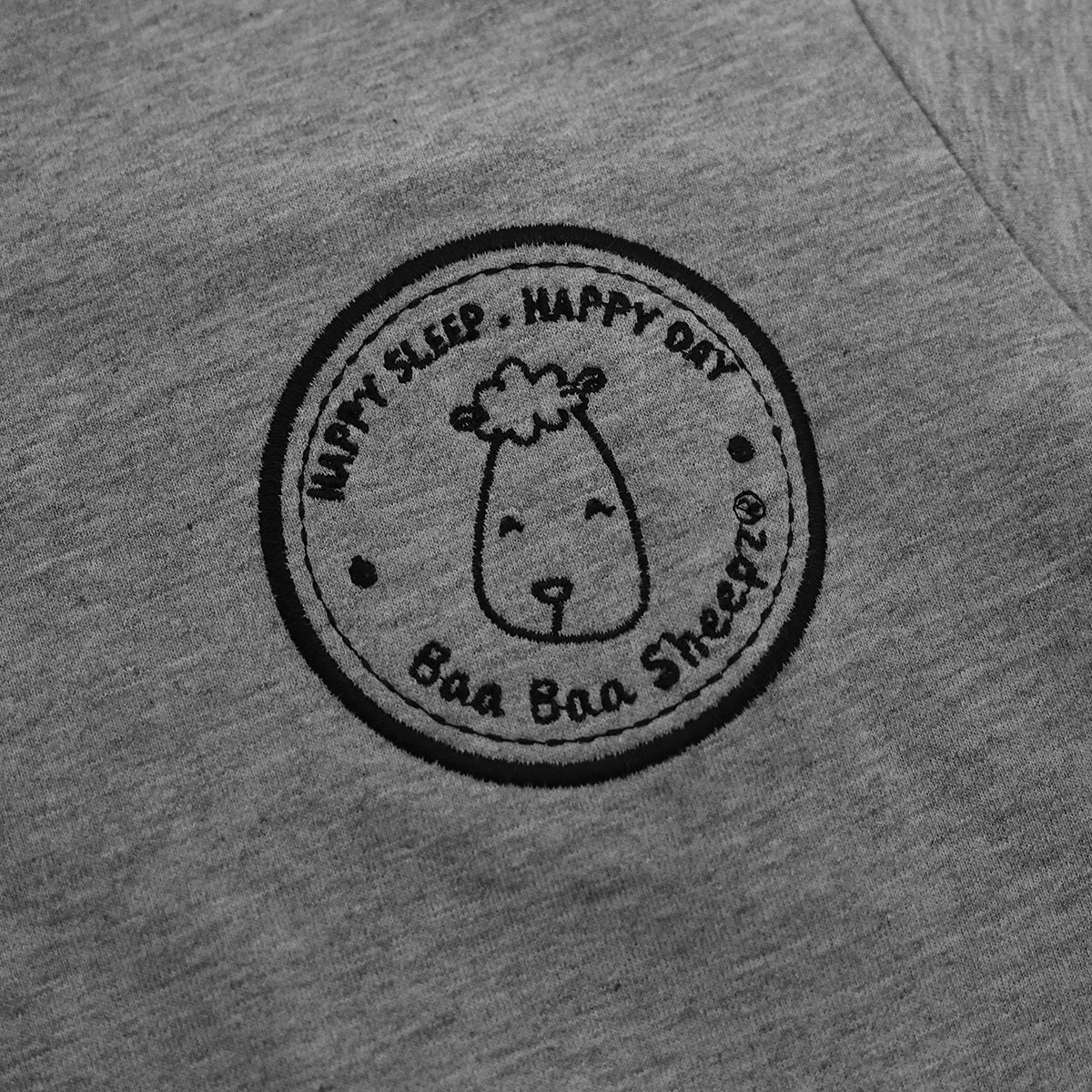 Unisex Long Sleeve Zip Hoodie Happy Sleep Grey