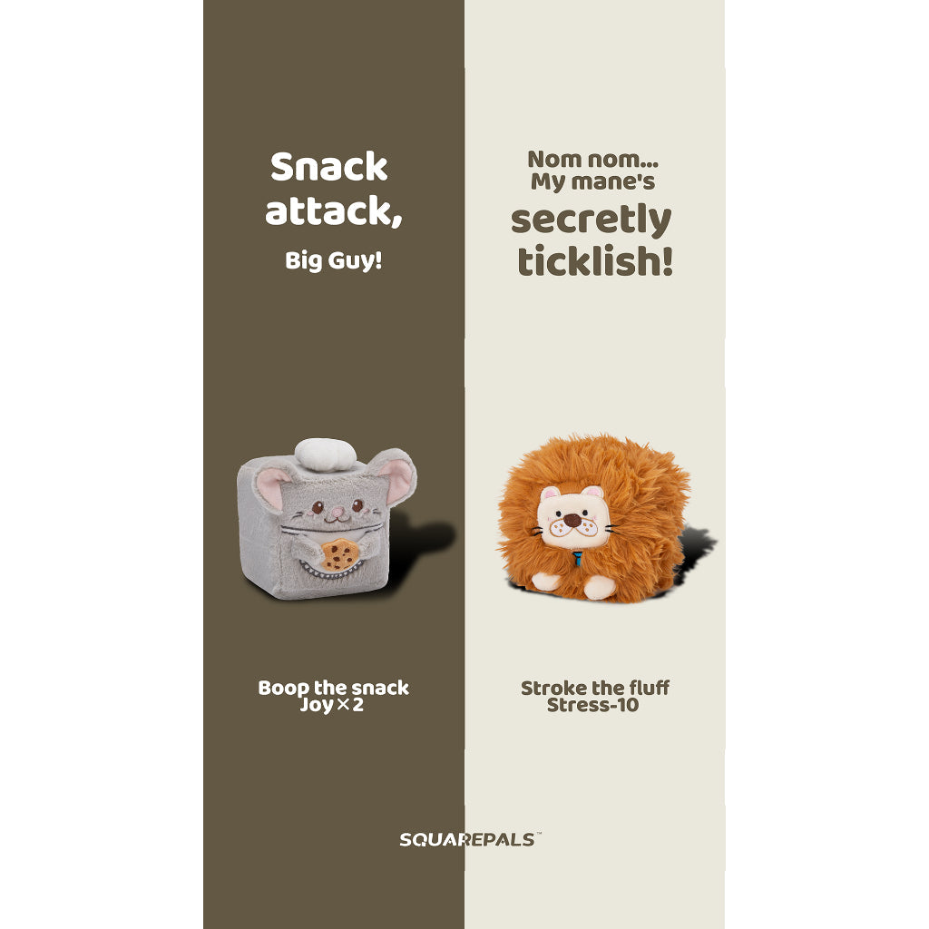 Squarepals Plush Soft Toy - Animal Series (7cm) | Cute Mini Stuffed Doll for Stress Relief & Collection