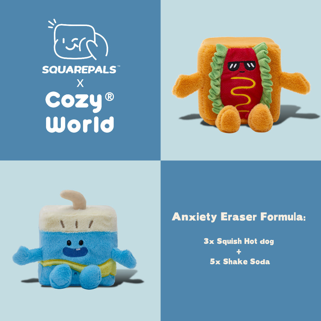 Squarepals Plush Soft Toy - Food Series (7cm) | Cute Mini Stuffed Doll for Stress Relief & Collection