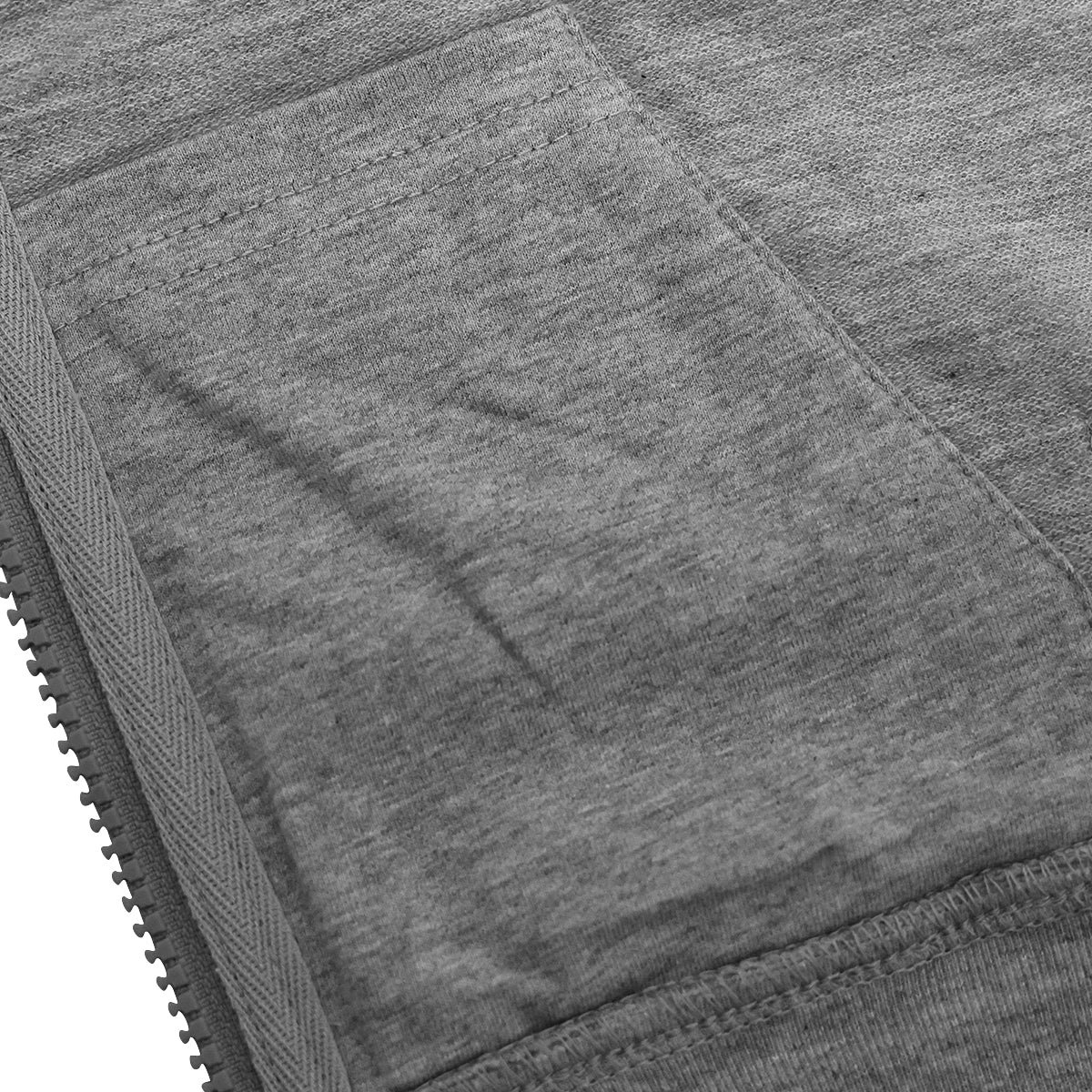 Unisex Long Sleeve Zip Hoodie Happy Sleep Grey