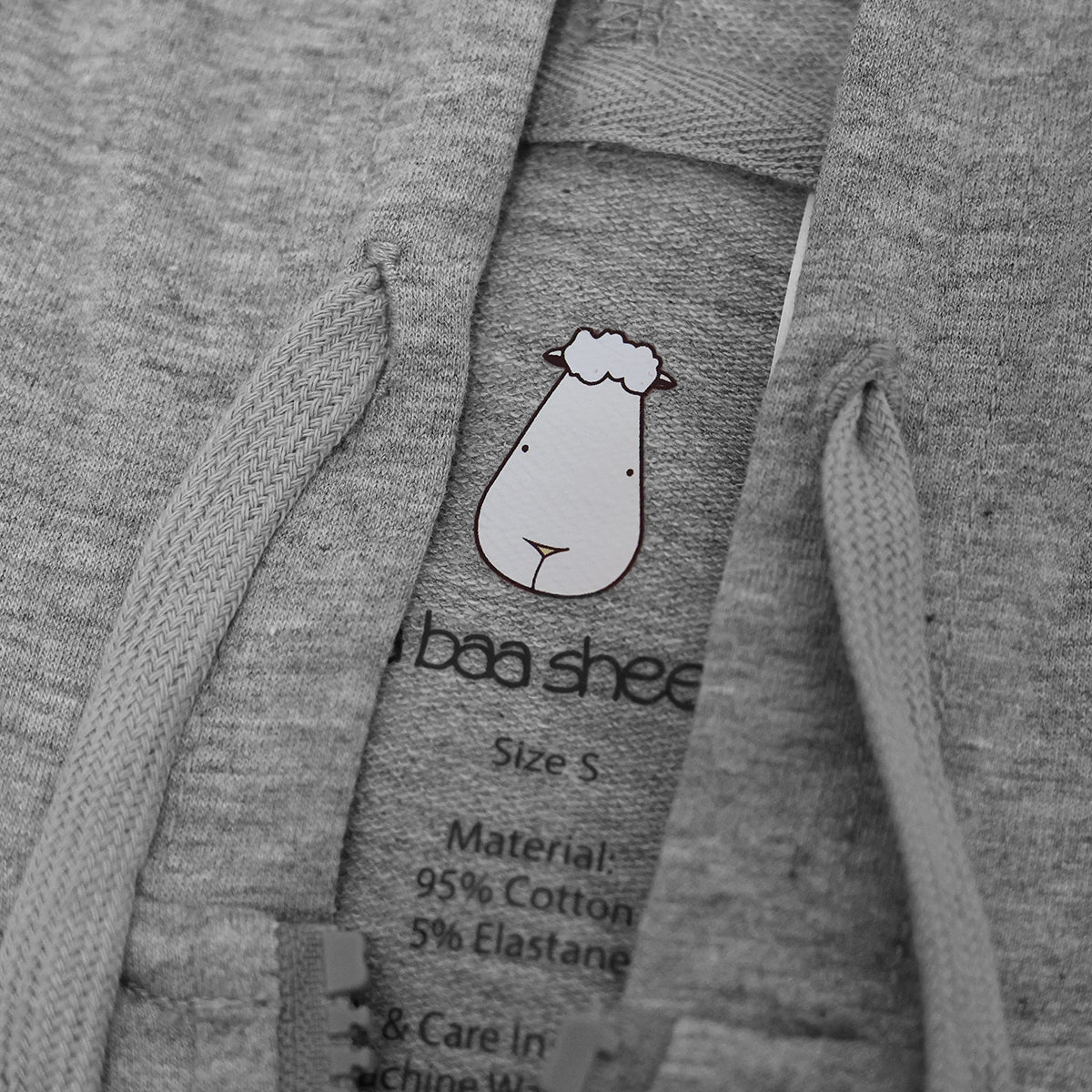 Unisex Long Sleeve Zip Hoodie Happy Sleep Grey