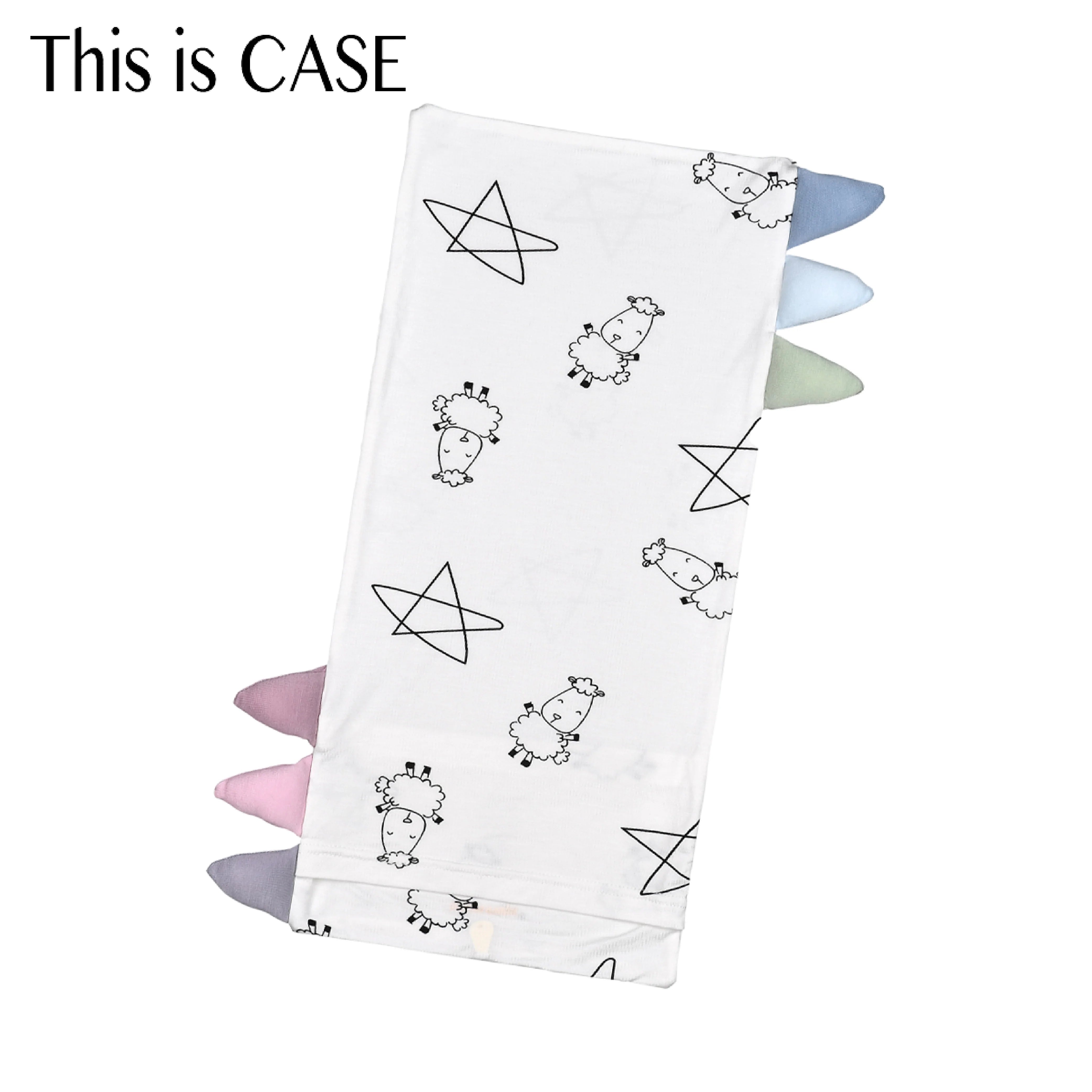 Bed-Time Buddy Case Cute Big Star & Sheepz White with Color tag - Jumbo