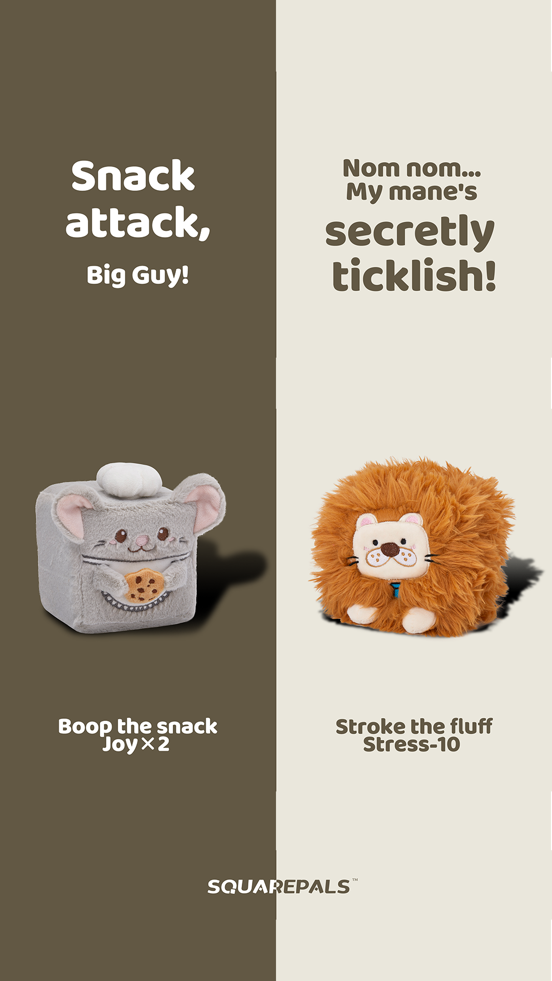Squarepals Cute Squishy Plush Doll - Animal Series (5cm) | Soft Collectible Gift for Plush Lovers