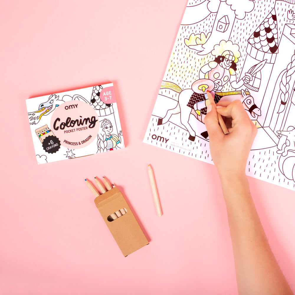 OMY Pocket Colouring - Princesses & Dragons