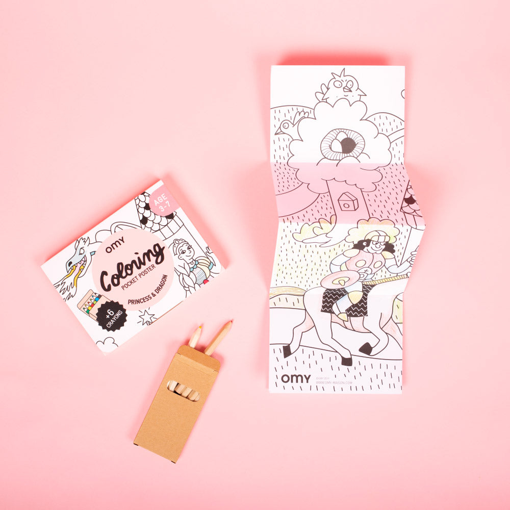 OMY Pocket Colouring - Princesses & Dragons