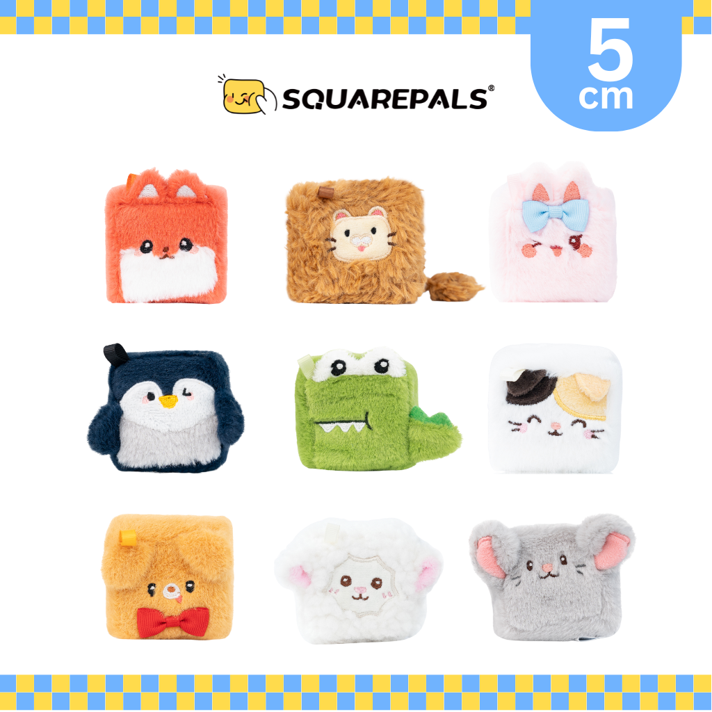 Squarepals Cute Squishy Plush Doll - Animal Series (5cm) | Soft Collectible Gift for Plush Lovers