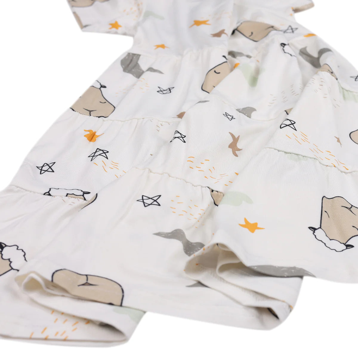Tiered Dress Goodnight Baa Baa White