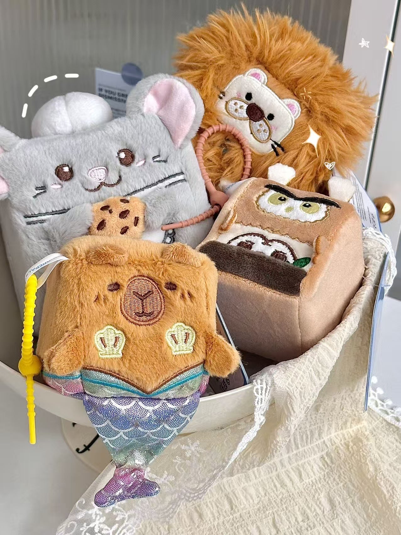 Squarepals Cute Squishy Plush Doll - Animal Series (5cm) | Soft Collectible Gift for Plush Lovers