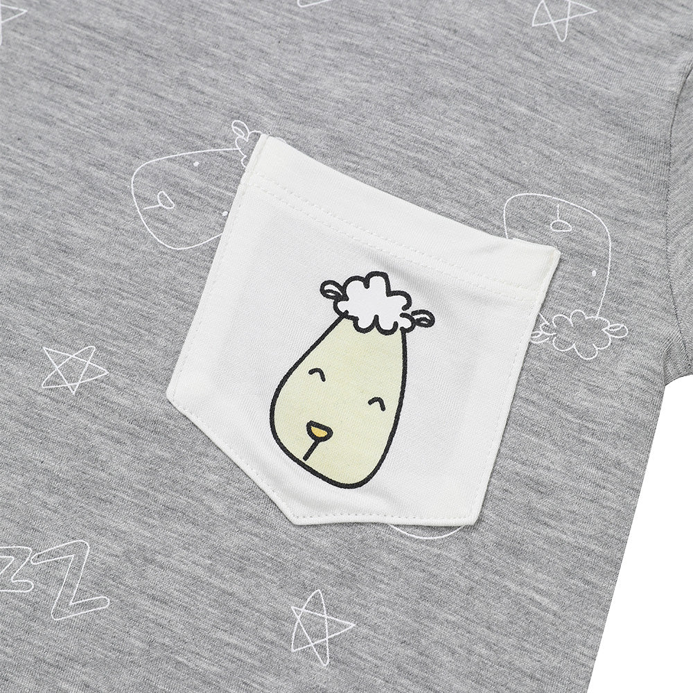 Short Sleeve Shirt Sweet Dreams Baa Baa Grey + Skirt Sweet Dreams Baa Baa Grey