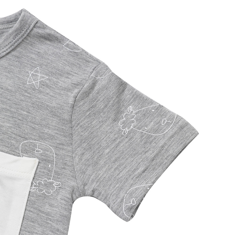Short Sleeve Shirt Sweet Dreams Baa Baa Grey + Skirt Sweet Dreams Baa Baa Grey