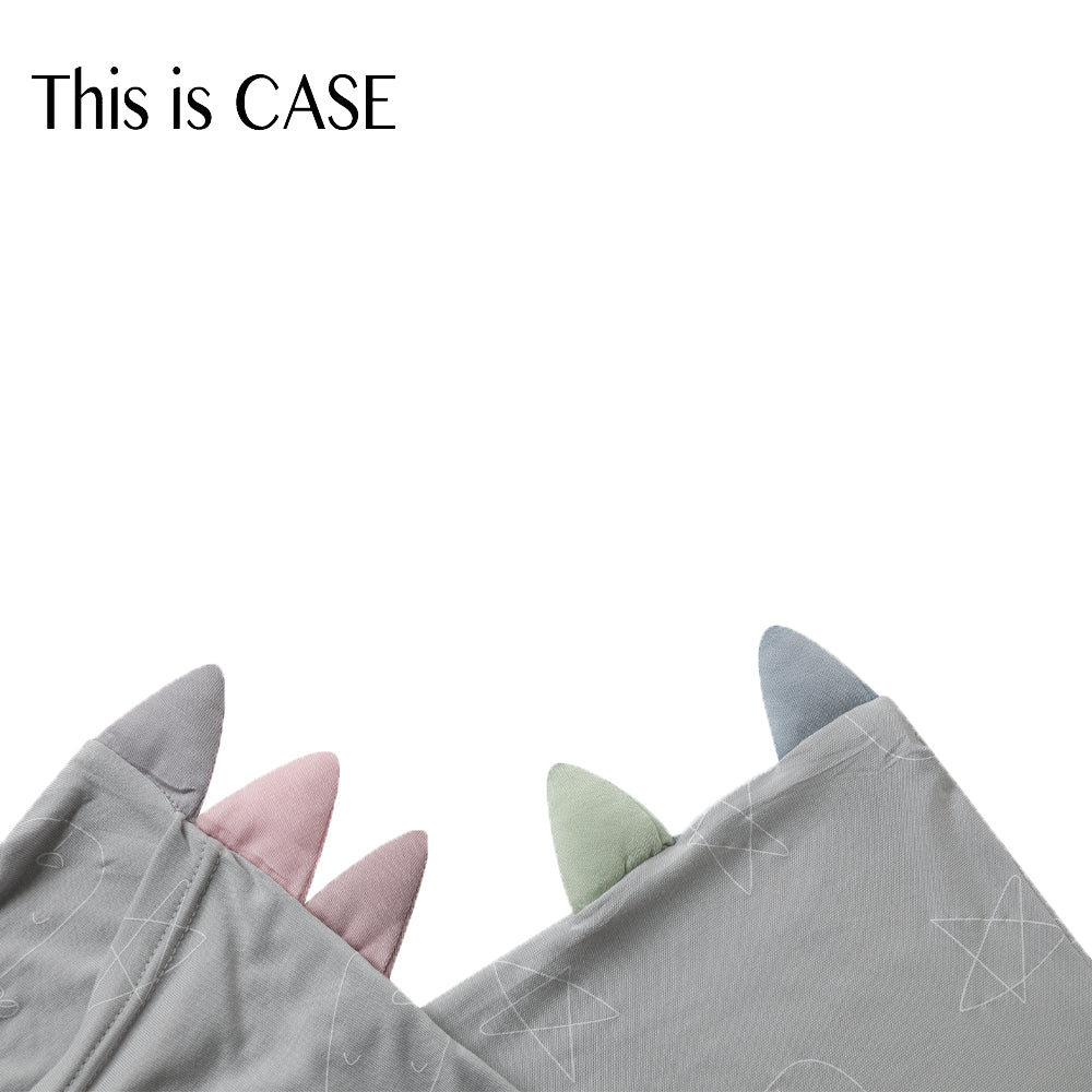 Bed-Time Buddy Case Cute Big Star & Head Grey with Color tag - Medium