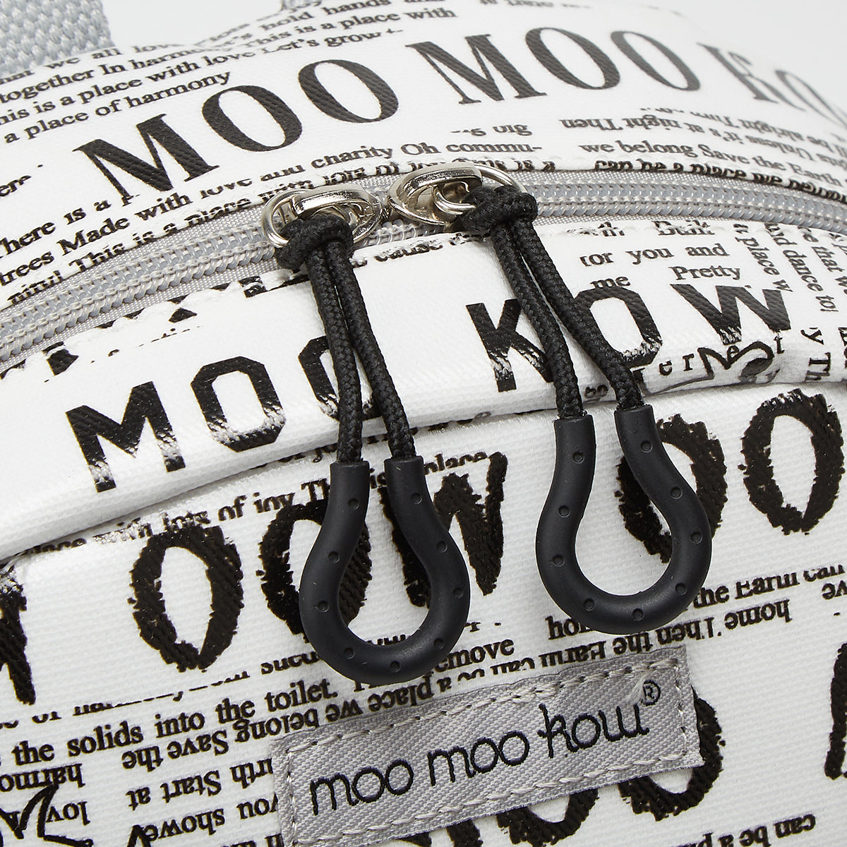 Baa Baa Sheepz Backpack Newspaper White - Medium