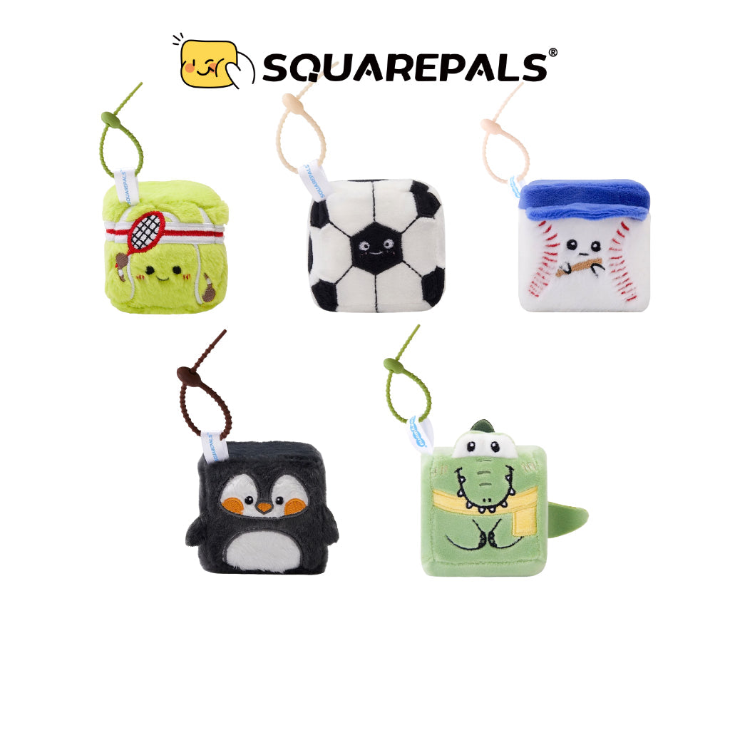 Squarepals Plush Soft Toy - Sports/Aquarium Series (7cm) | Cute Mini Stuffed Doll for Stress Relief & Collection