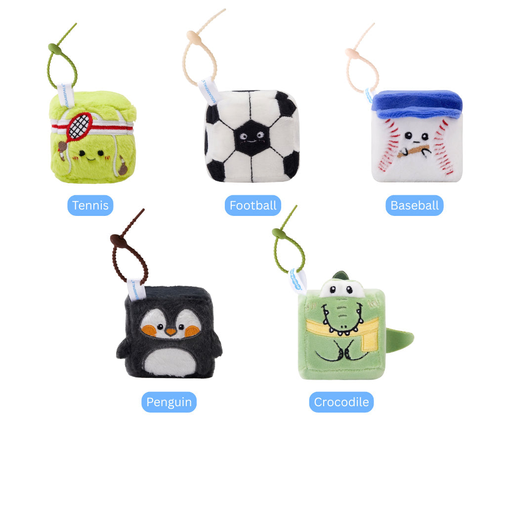 Squarepals Plush Soft Toy - Sports/Aquarium Series (7cm) | Cute Mini Stuffed Doll for Stress Relief & Collection