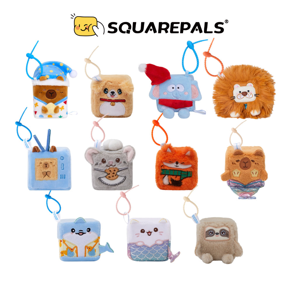 Squarepals Plush Soft Toy - Animal Series (7cm) | Cute Mini Stuffed Doll for Stress Relief & Collection