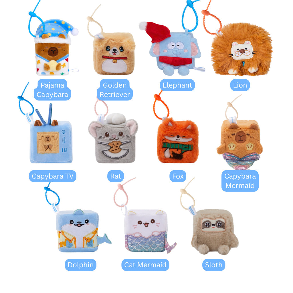 Squarepals Plush Soft Toy - Animal Series (7cm) | Cute Mini Stuffed Doll for Stress Relief & Collection