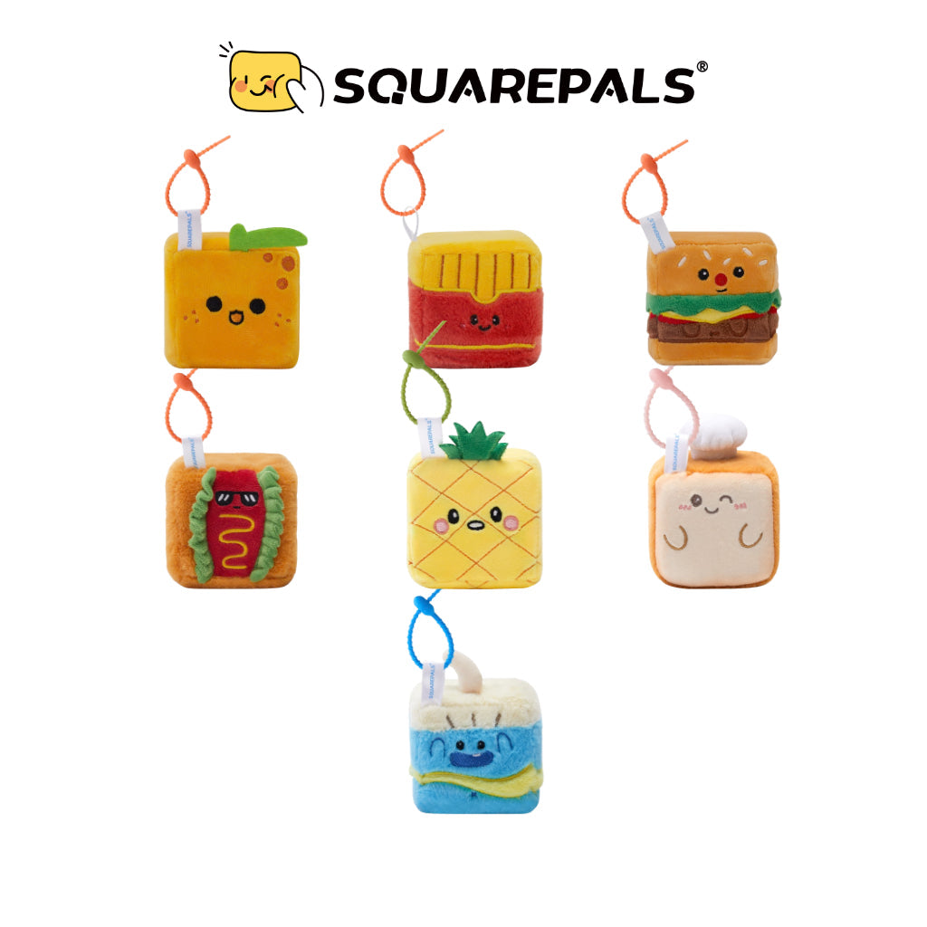Squarepals Plush Soft Toy - Food Series (7cm) | Cute Mini Stuffed Doll for Stress Relief & Collection