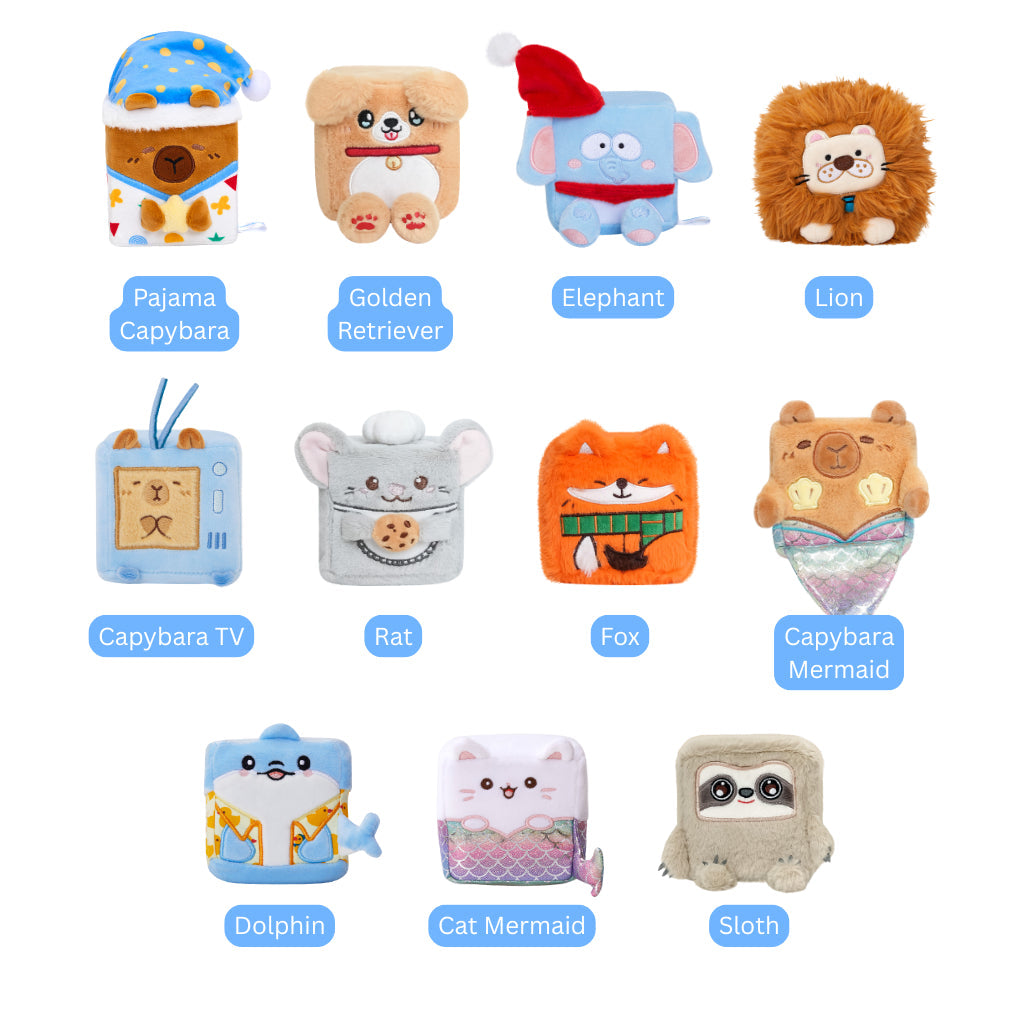 Squarepals Cute Squishy Plush Doll - Animal Series (5cm) | Soft Collectible Gift for Plush Lovers