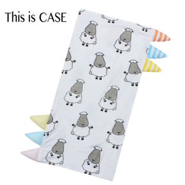 Bed-Time Buddy™ Case Big Sheepz White with Color & Stripe tag - Medium