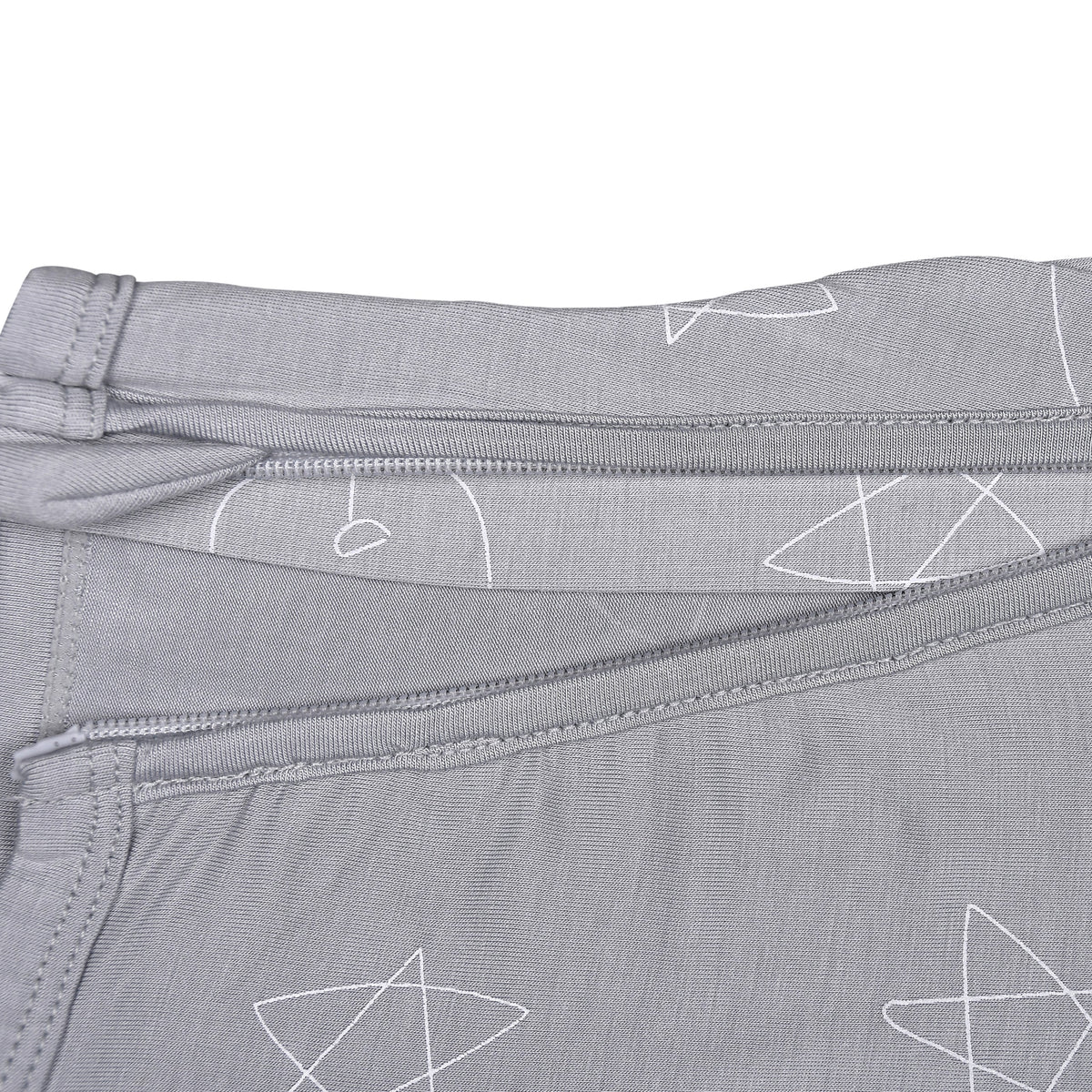 Romper Zip Cute Big Star & Head Grey