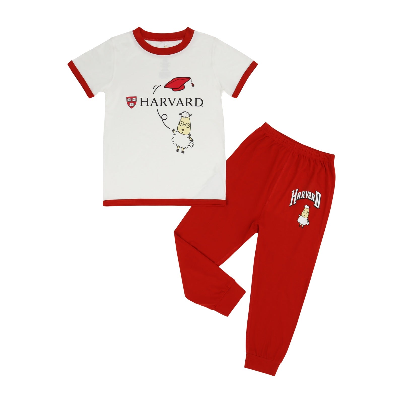 Short Sleeve Shirt HV04 White + Pants HV04 Red