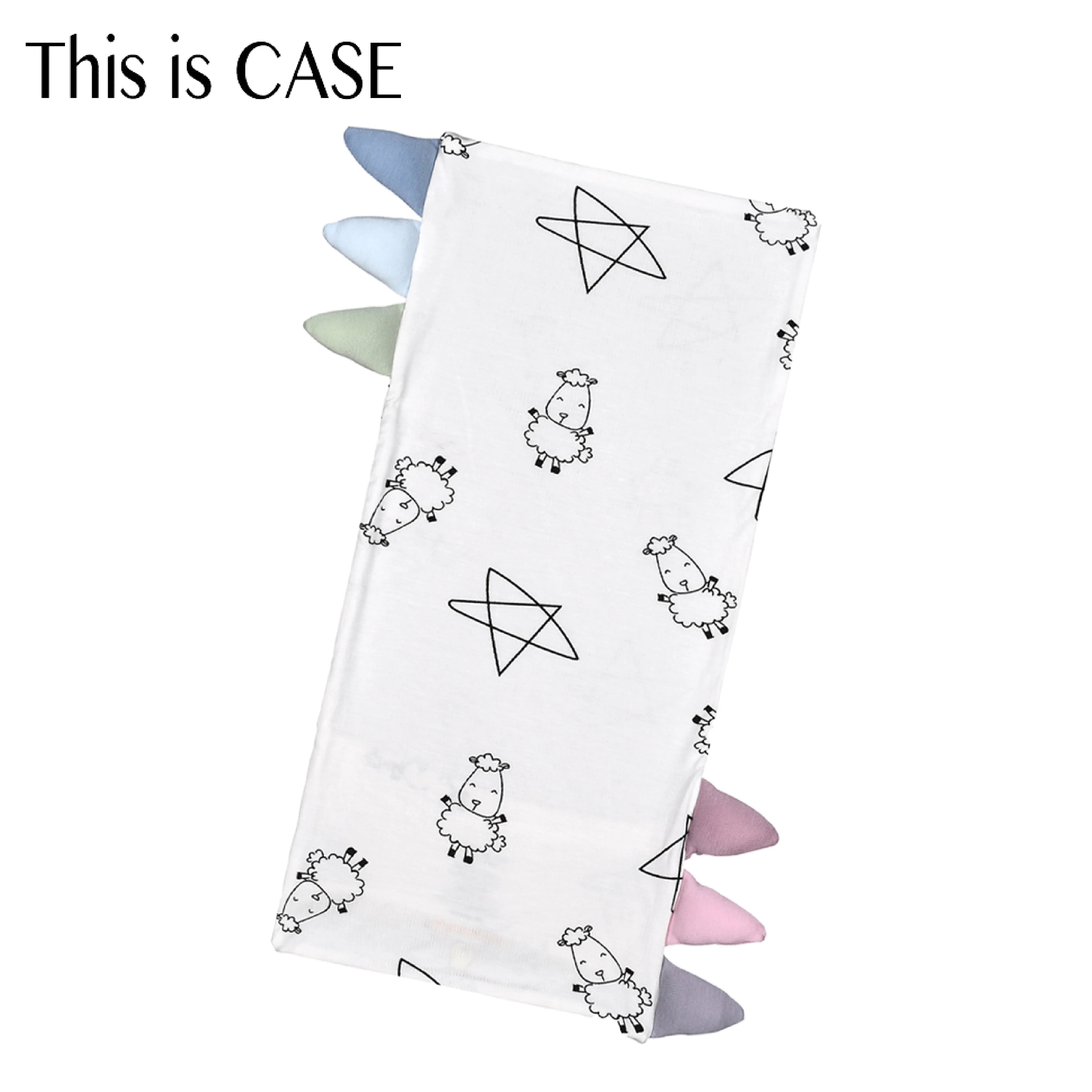 Bed-Time Buddy Case Cute Big Star & Sheepz White with Color tag - Medium