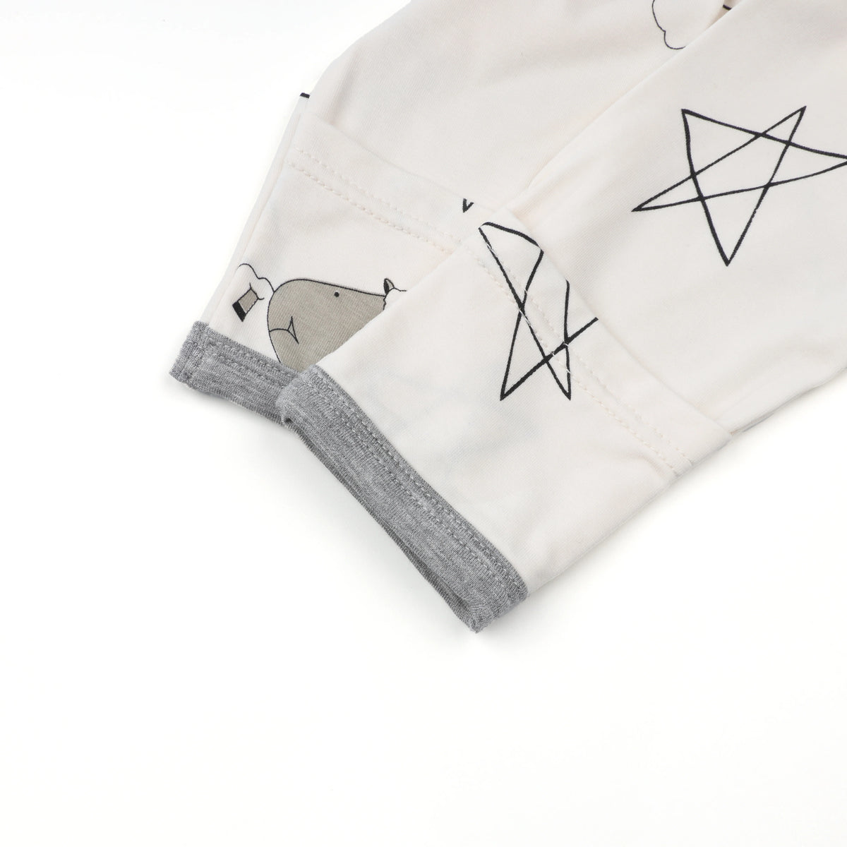 Romper Zip Big Star & Sheepz Yellow with Grey Border