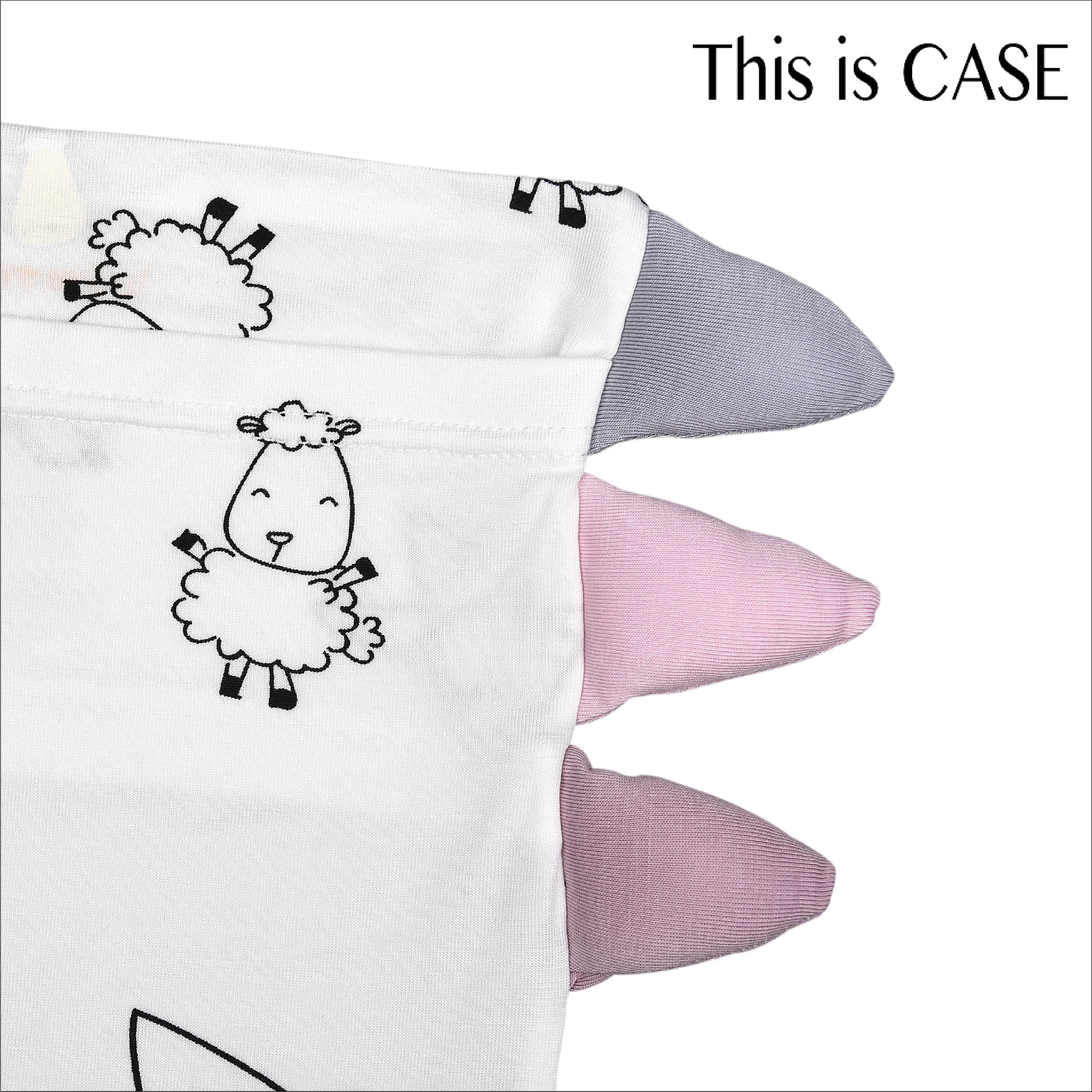 Bed-Time Buddy Case Cute Big Star & Sheepz White with Color tag - XL
