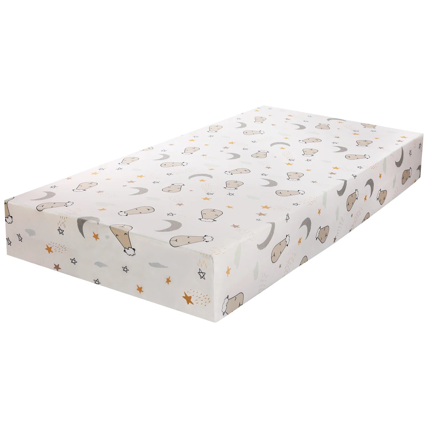 Mattress Sheet Goodnight Baa Baa White