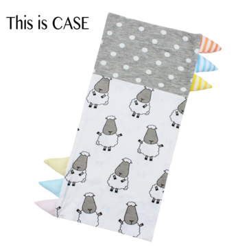 Bed-Time Buddy™ Case Big Sheepz White + Polka Dot Grey with Color & Stripe tag - Jumbo