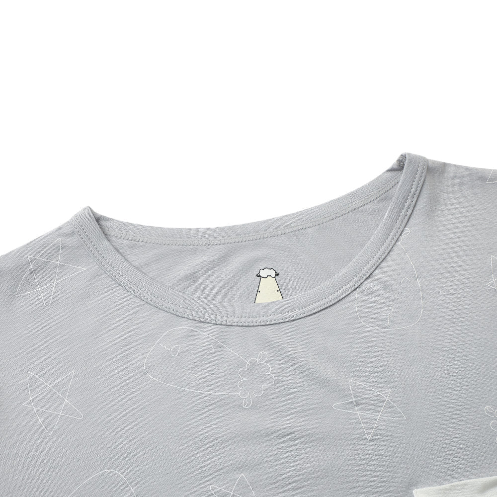 Tiered Dress Cute Big Star & Head Grey