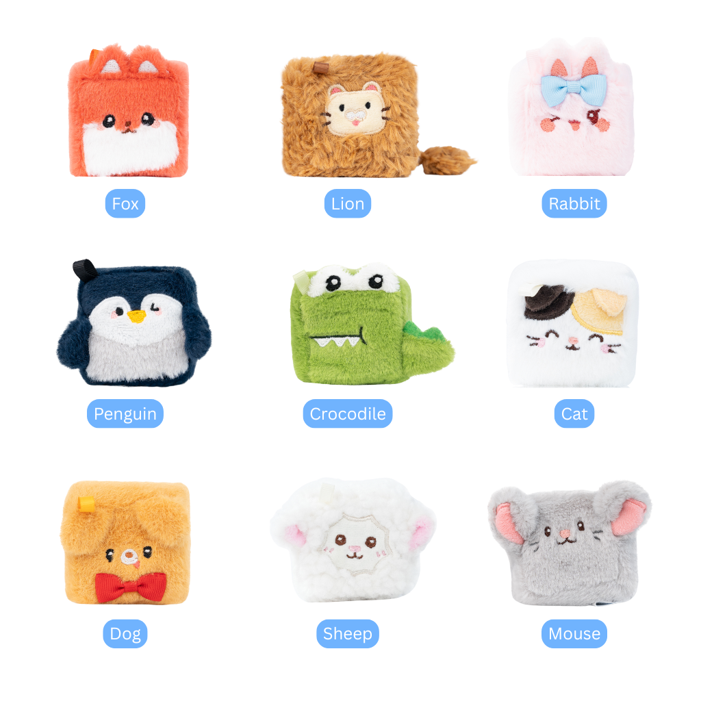 Squarepals Cute Squishy Plush Doll - Animal Series (5cm) | Soft Collectible Gift for Plush Lovers