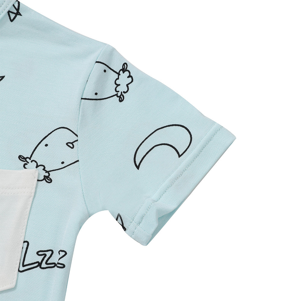 Short Sleeve Shirt Sweet Dreams Baa Baa Blue + Skirt Sweet Dreams Baa Baa Blue