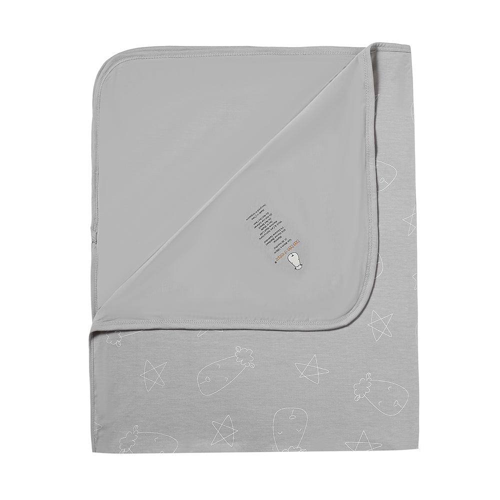 Double Layer Blanket Cute Big Star & Head Grey - Adult
